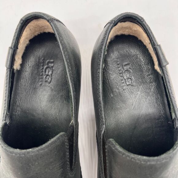 UGG Men\'s Leather Slip On Casual Loafers Shoes Black Size 10 main image 9